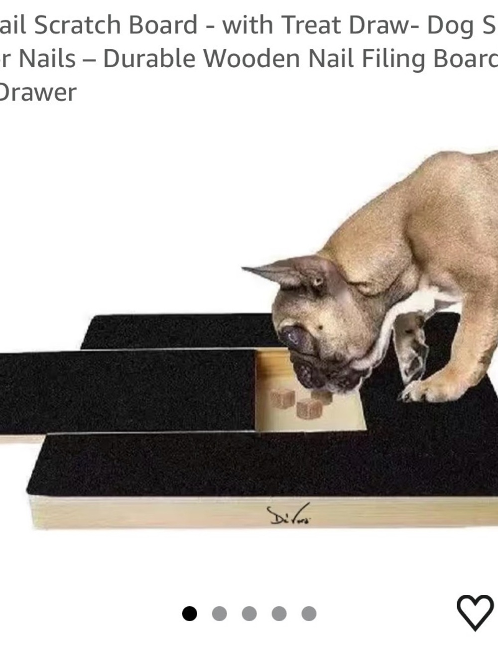 Pet Nail Scratch Board with Treat Drawer - Black
